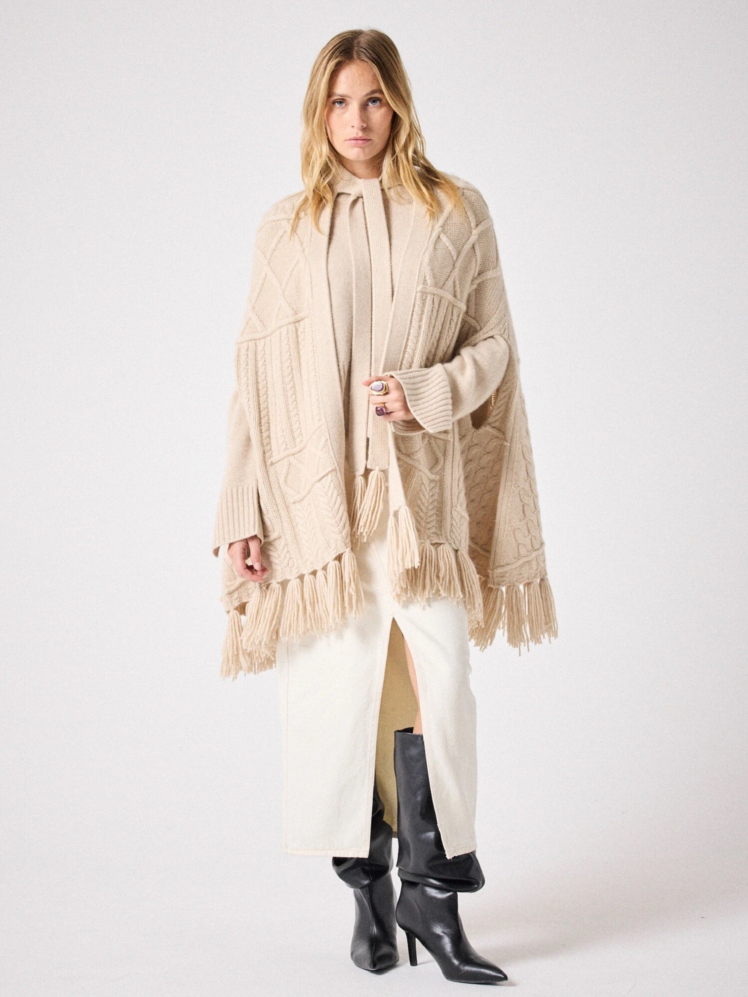 Athara cashmere cape