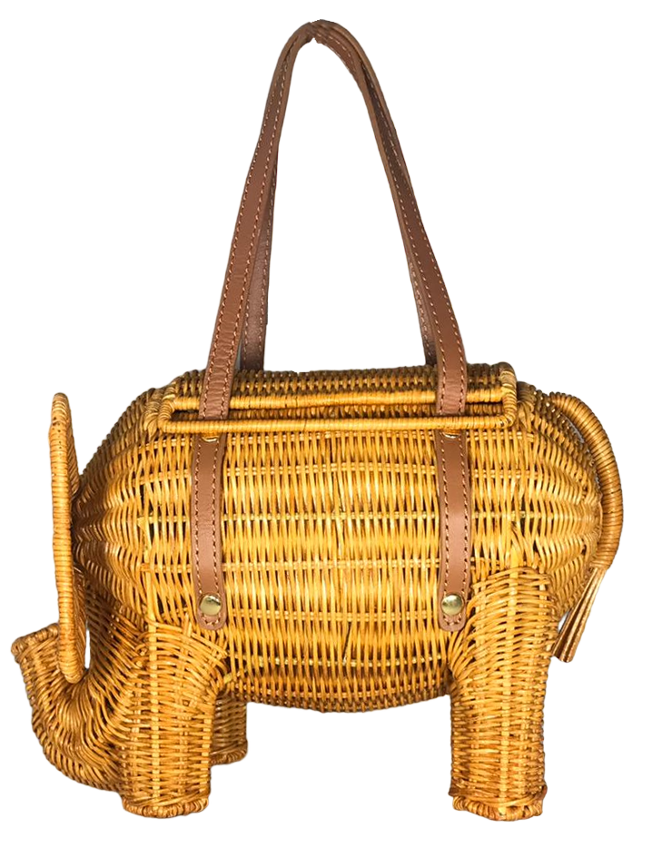 Richard Elephant Wicker Bag