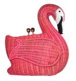 Load image into Gallery viewer, Pink Flamingo Wicker Bag
