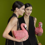 Load image into Gallery viewer, Pink Flamingo Wicker Bag
