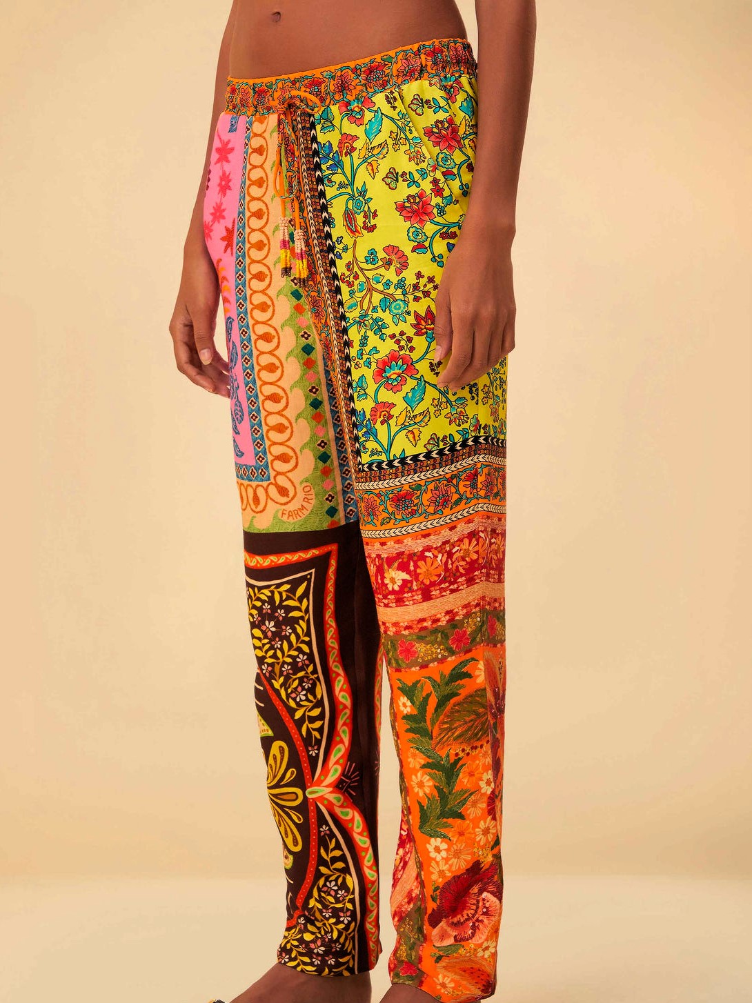 Multicolor Mixed Scarves Pants