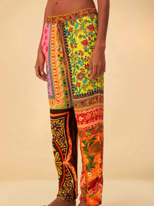 Multicolor Mixed Scarves Pants