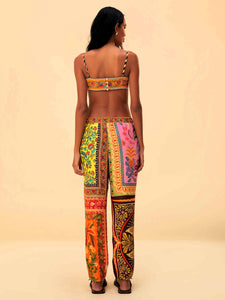 Multicolor Mixed Scarves Pants