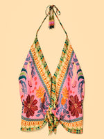 Load image into Gallery viewer, Pink Fruits Queen Scarf Blouse
