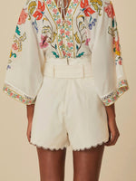 Load image into Gallery viewer, Festone White Belted Shorts
