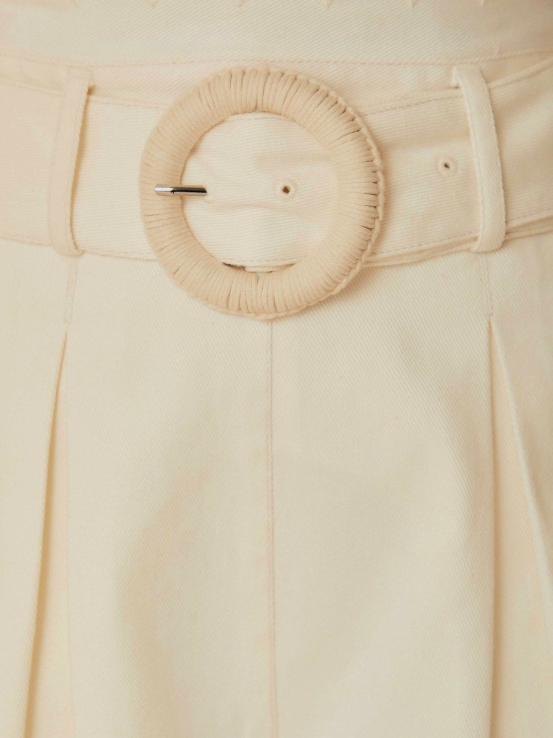 Festone White Belted Shorts