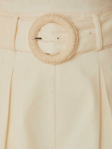 Festone White Belted Shorts