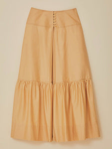 Topstitched Yoke Maxi Skirt