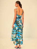 Load image into Gallery viewer, Blue Anthurium Garden Maxi Dress
