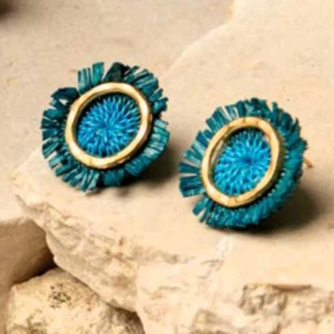 Girasol Stud Earrings in Blue