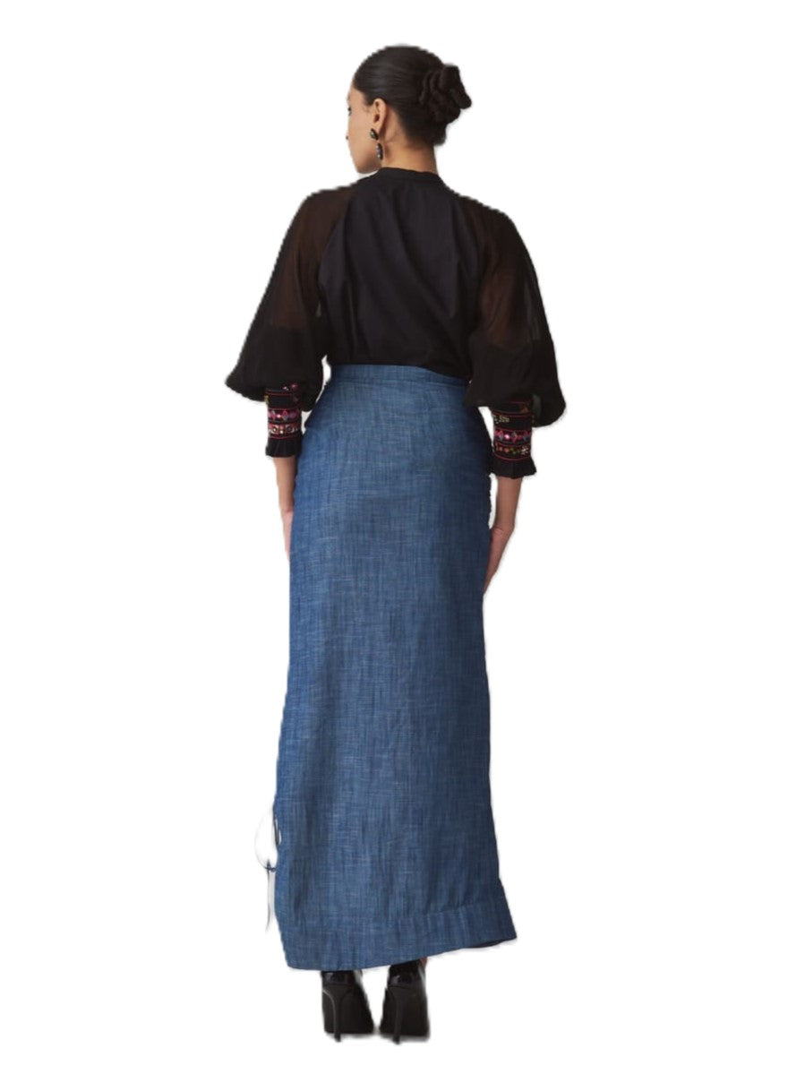 Kesha Asymmetric Denim Skirt