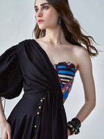 Load image into Gallery viewer, One-Shoulder Balloon Sleeve Bustier Top
