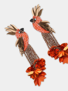 Bird Of Paradise Earrings Orange