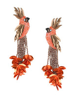 Load image into Gallery viewer, Bird Of Paradise Earrings Orange
