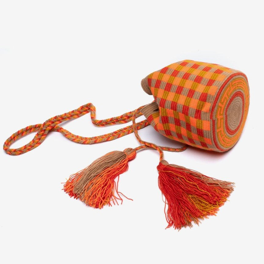 Handmade Small Crossbody Wayuu Kelowna Neon Orange