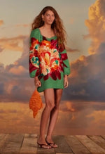 Load image into Gallery viewer, Green Tropicart Mini Dress
