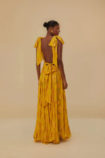 Load image into Gallery viewer, Yellow Sun Jacquard Maxi dress

